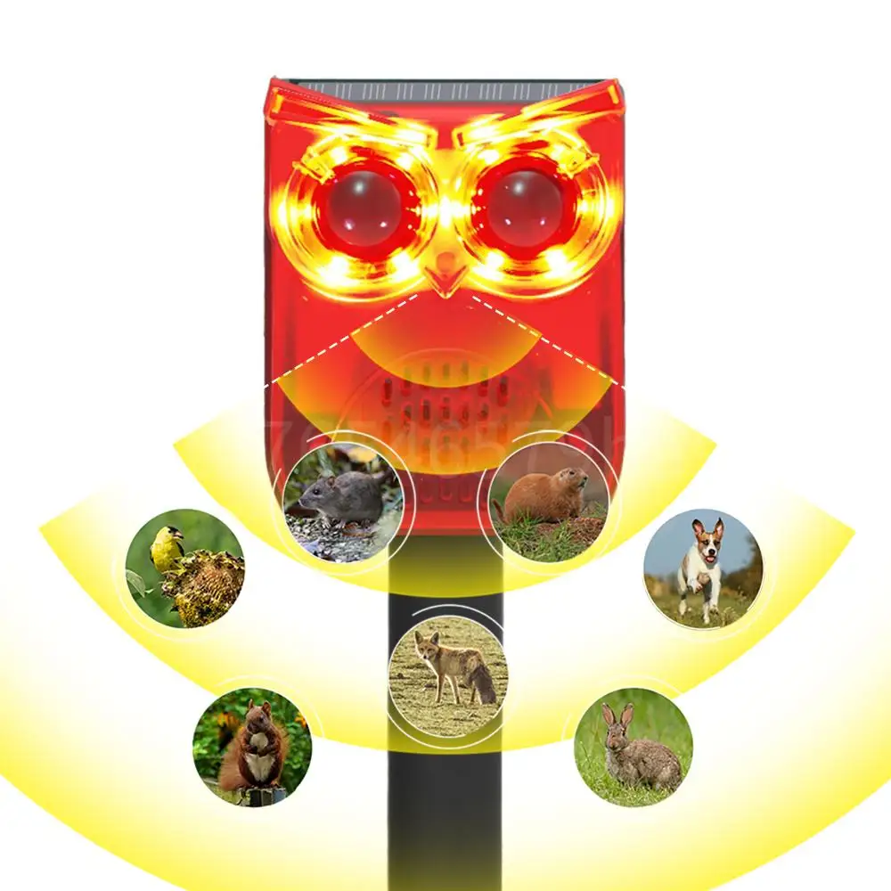 

Solar Outdoor Motion Sensor Alarm Waterproof Home Security Alarm Animal Repeller Deter Raccoons Deer Skunks Bears and Coyotes