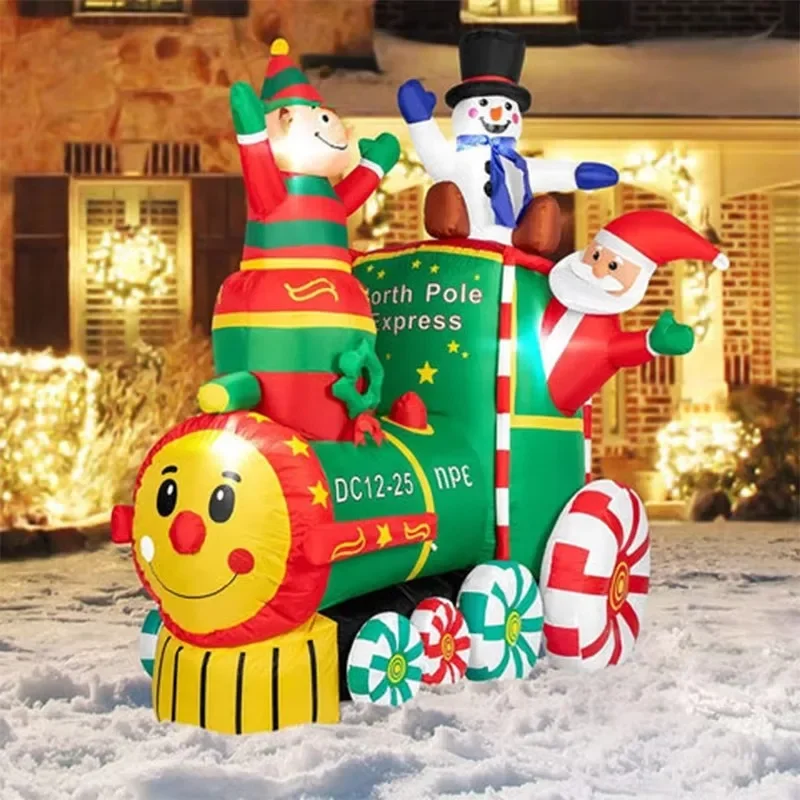 Christmas Inflatable Outdoor Toy Santa Claus Car Hat Christmas Tree Penguin Large Outdoor Christmas Inflatable Decorations