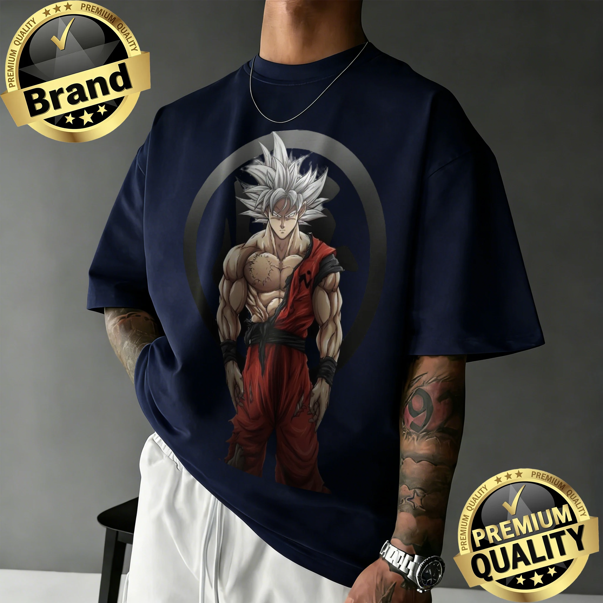 

Летняя футболка 2026 года в стиле ретро Dragon Ball из высококачественного хлопка, оверсайз, с принтом Ультра Инстинкт Гоку, унисекс, для всей семьи