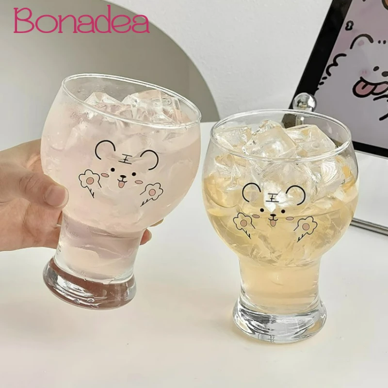 Kawaii Tiger Glasses Cup Tiger Engraved Milk Coffee Cup Cold Drink Juice Cup Water Cup Beer Glasses Cup Bar Home Accessories