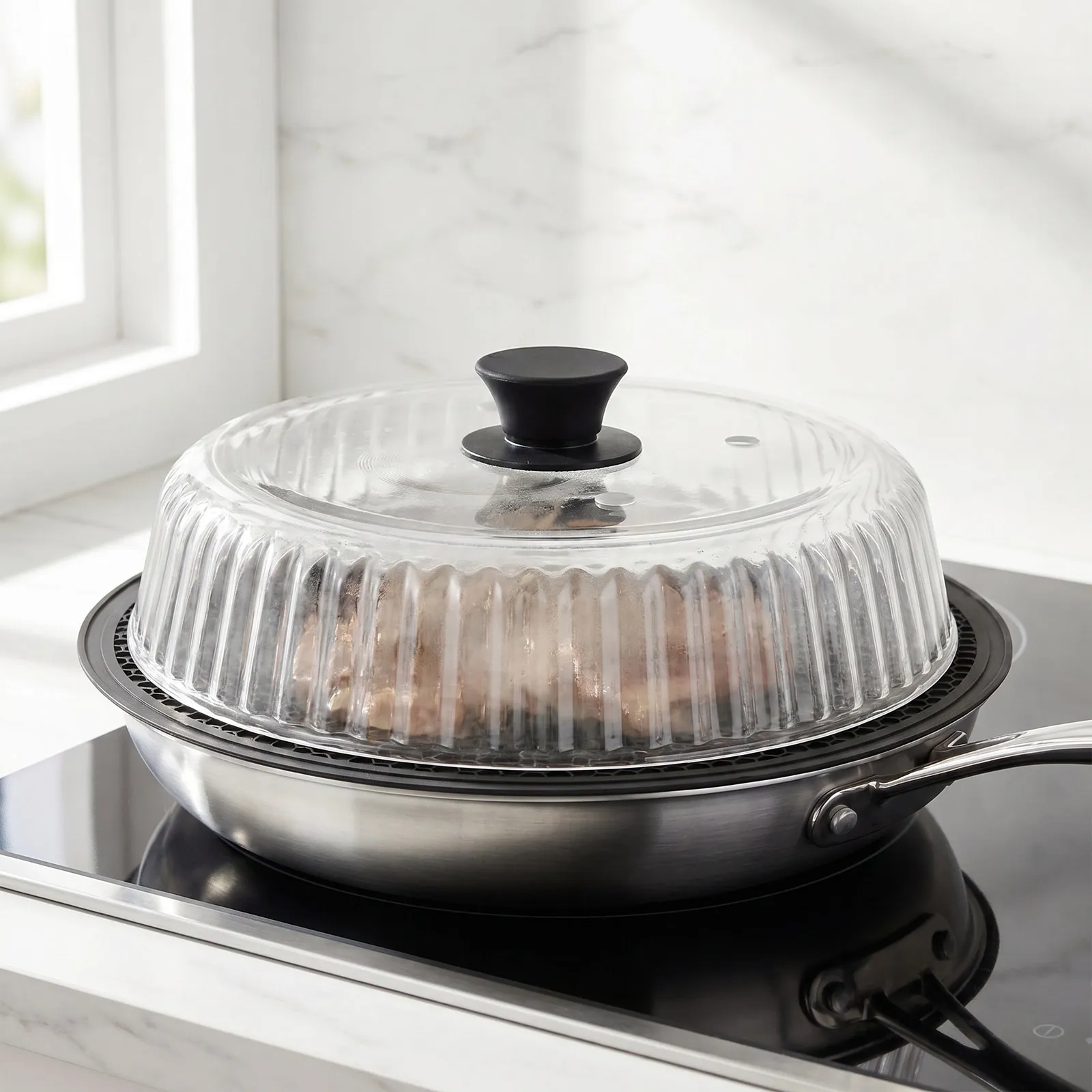 10 Inch Glass Microwave Splatter Cover Borosilicate Heat Resistant Lid Splash Proof Food Cover Glass Microwave Cooking Plate