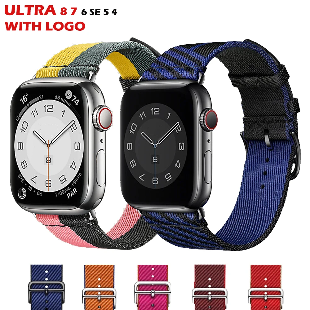 Jumping Single Tour Strap for Apple Watch Band 44mm 40mm Braided Nylon for IWatch 9 8 7 SE 6 5 4 38mm 42mm Bracelet 49mm Ultra 2