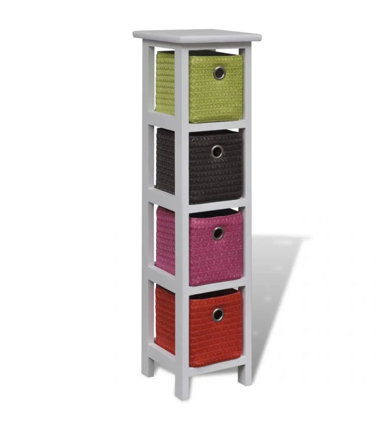 Storage lockers and cabinets storage rack with baskets colored wood Paulownia