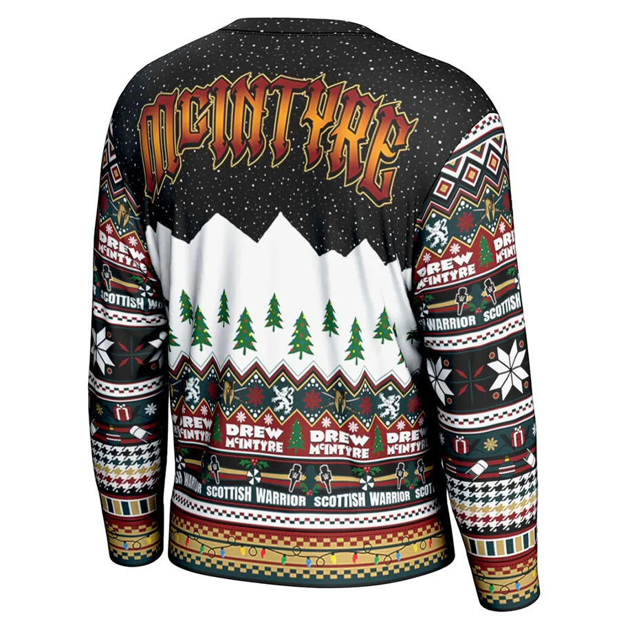 Men's Black Drew McIntyre Ugly Sweater Classic Fashion Versatile Breathable Moisture Wicking Suitable for Christmas Movie Night