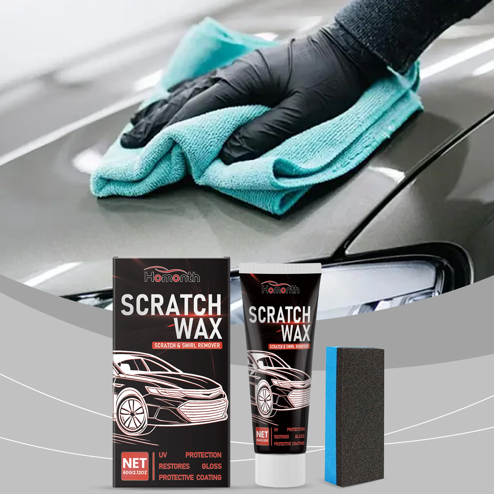 

Vehicle Scratch Repair & Maintenance Wax-UV Blocking Prevents Fading, Polishes Paint & Removes Stains, Ideal for Car Renovation