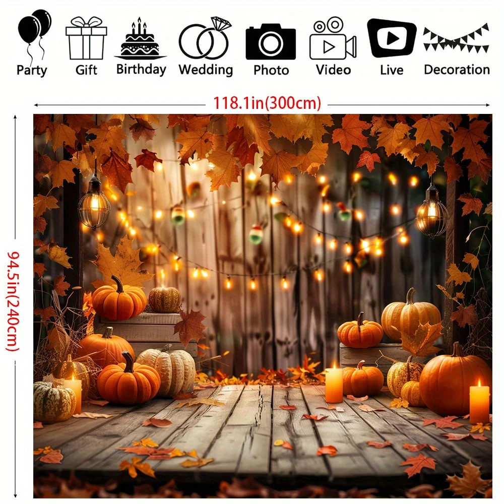 Autumn pumpkin photography background, Autumn Thanksgiving harvest wooden background, party decoration