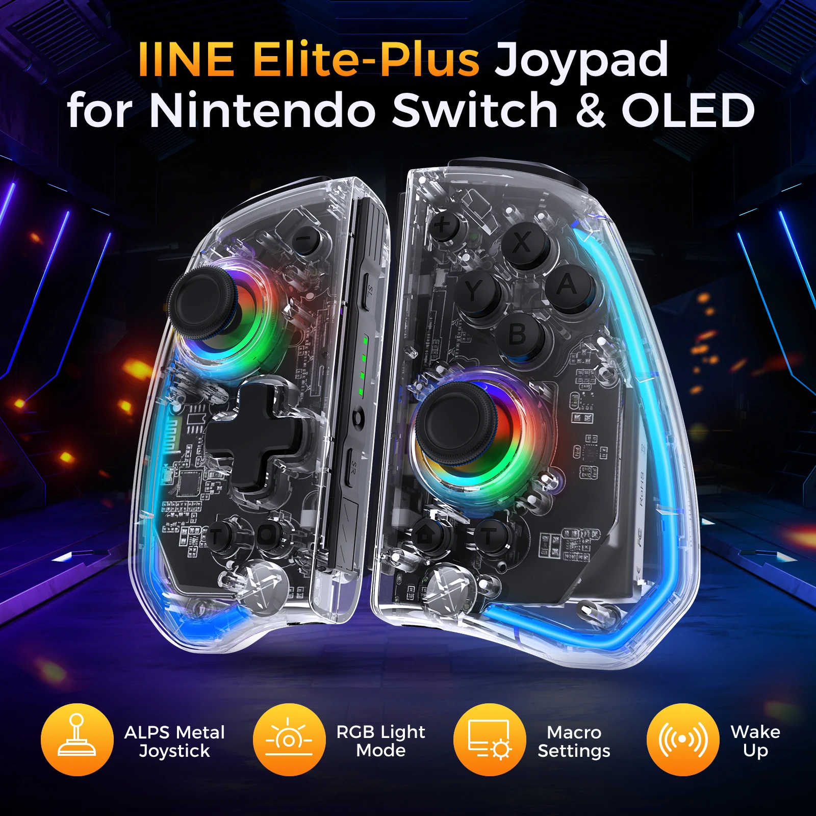 Аналоговая палка IINE Elite Plus Joypad ALPS, без дэдзона, без дрифтинга со штативом, совместима с фотографиями Nintendo Swtich/Lite/OLED