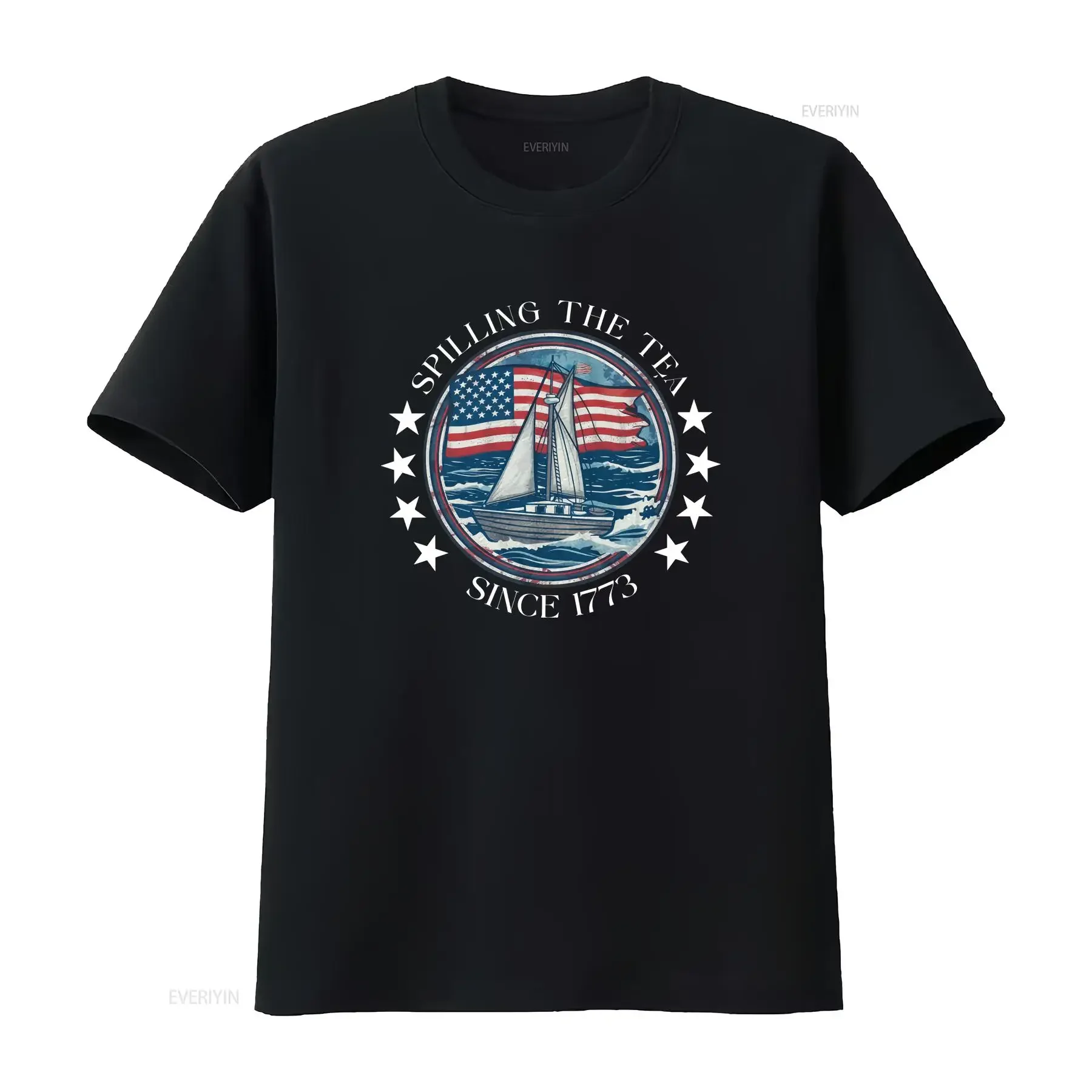 Spilling The Tea Since 1773 T Shirt 4th Of July Women Patriotic Usa Fourth American UMYF10 vintage Washed homme