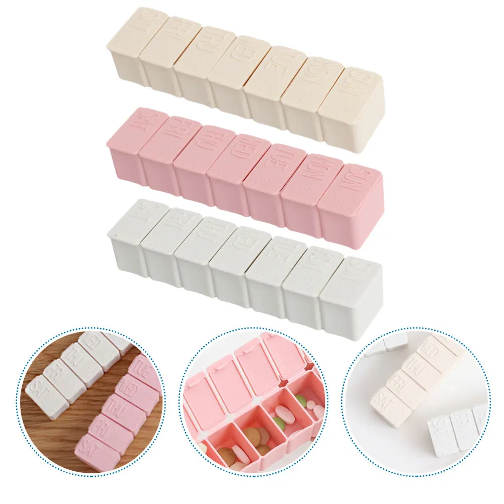 

3 шт., пластиковый еженедельный чехол, аптечка, 7 сеток, органайзер для хранения, портативный дорожный контейнер, чехол для хранения