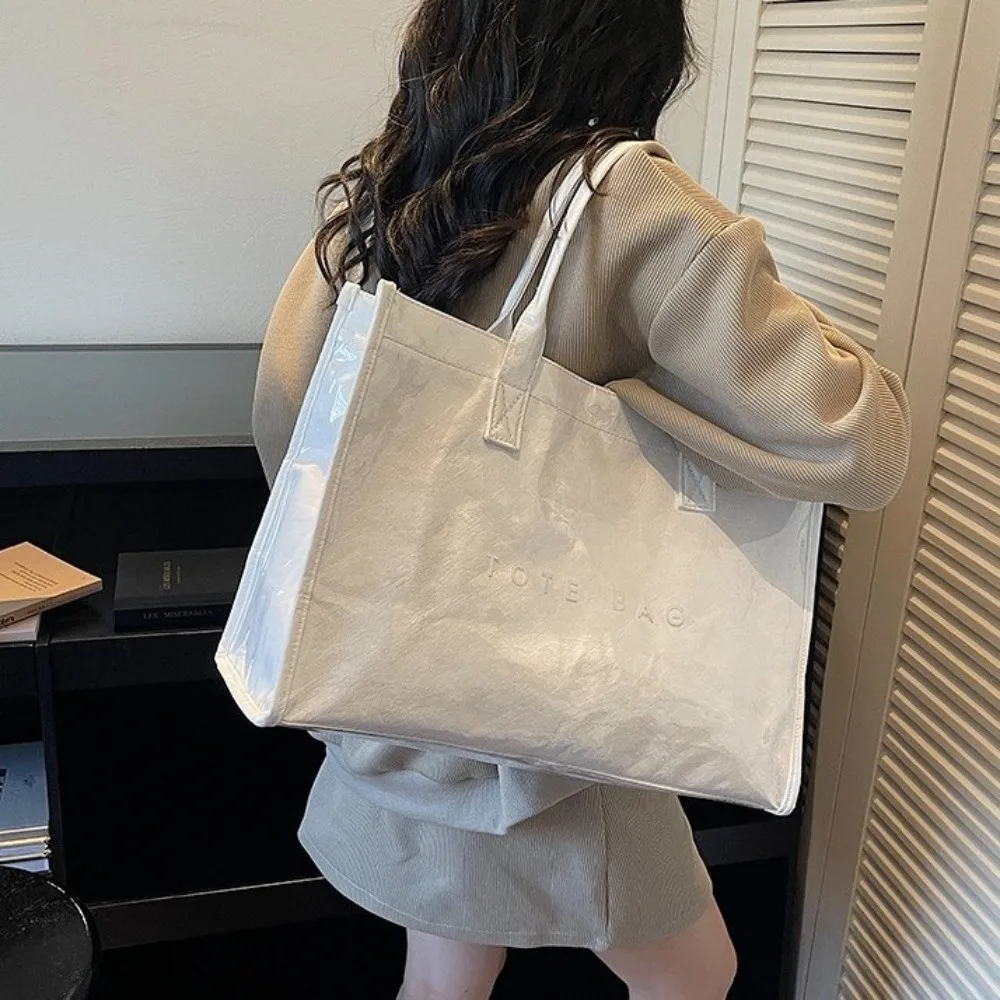 

Portable Glossy Transparent Jelly Bag Storage Bag Large Capacity PVC Tote Bag Shoulder Pouch Summer Letter Prints Handbags Daily
