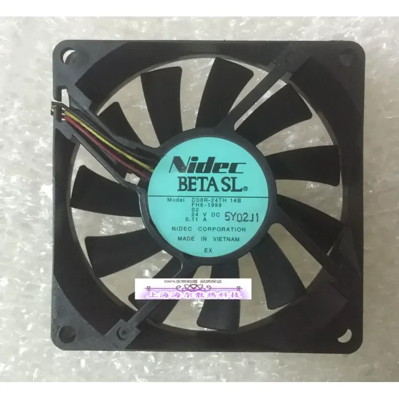for Nidec 8cm 8015 24V Ultra-thin Inverter Server Cooling Fan D08R-24TH 03B