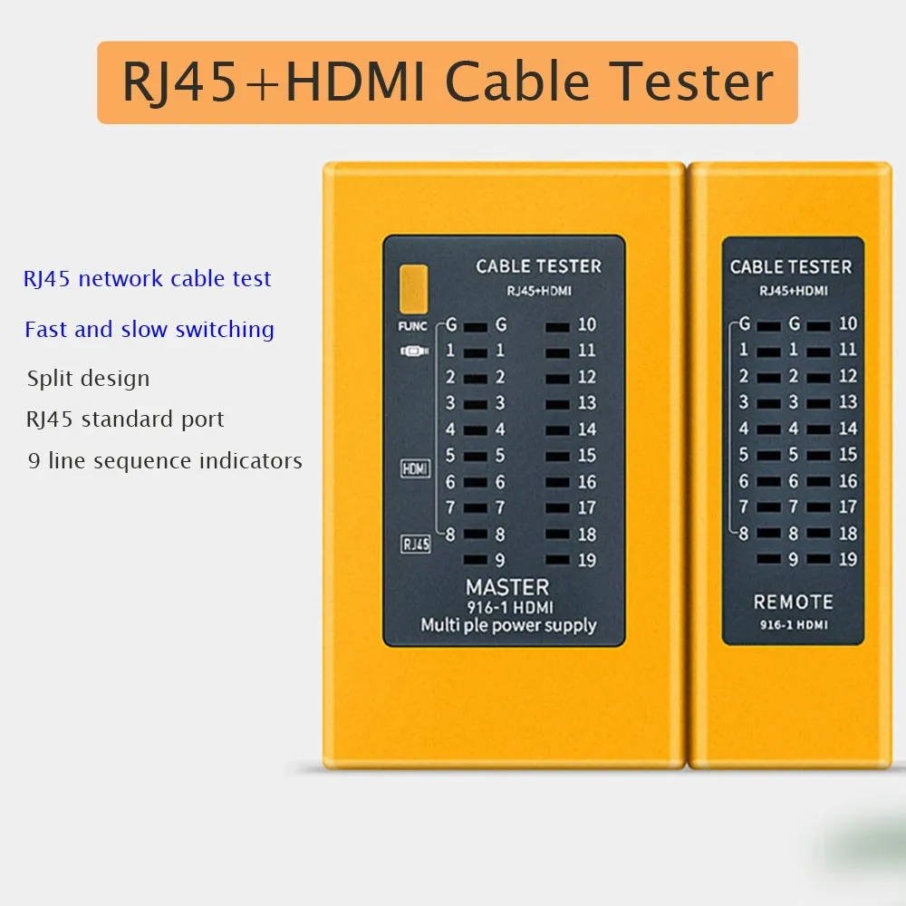 ケーブルテスター,hdmi hd,ネットワークツール,多機能,線ファインダー,カスタムケーブルテスト,rj45