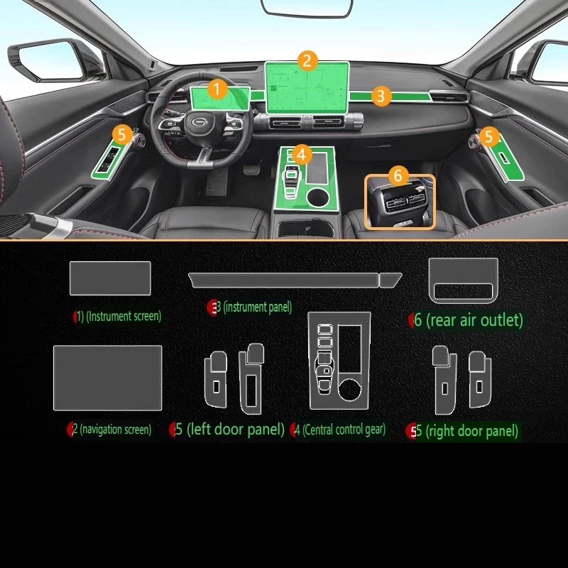 

Tpu Transparent Film for Trumpchi GAC MOTOR EMKOO PRO Car Interior Sticker Console Dashboard Screen Film Car Decor Accessories
