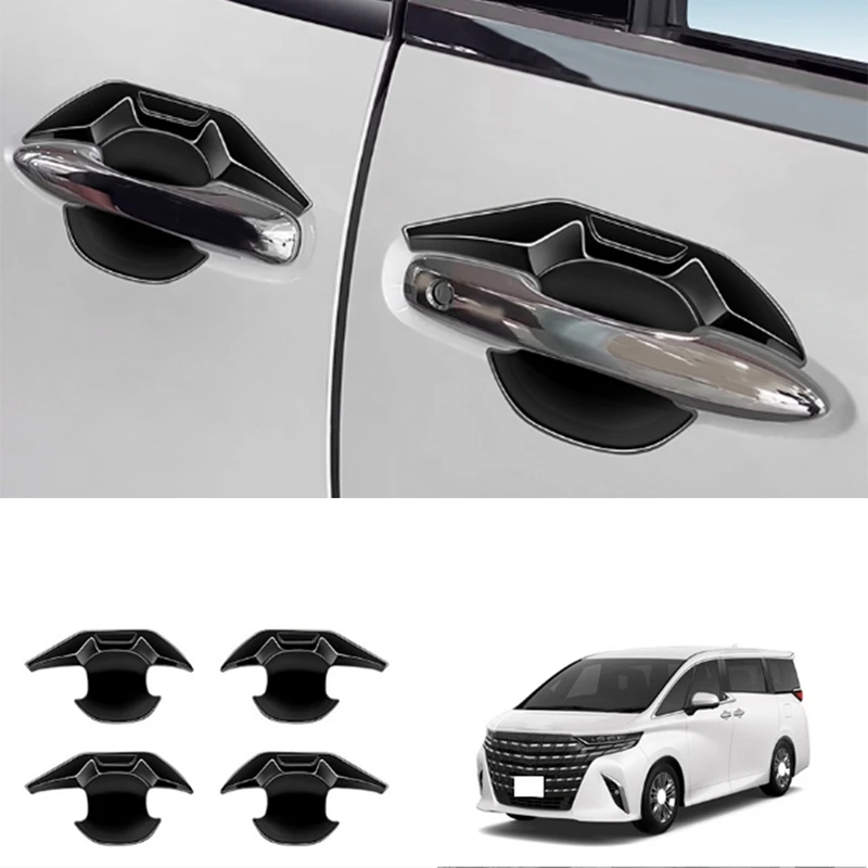 

Car Bright Black Car Exterior Styling Door Handle Bowl Guard Trim Cover Replacement Parts For Toyota Alphard 40 Series 2023+