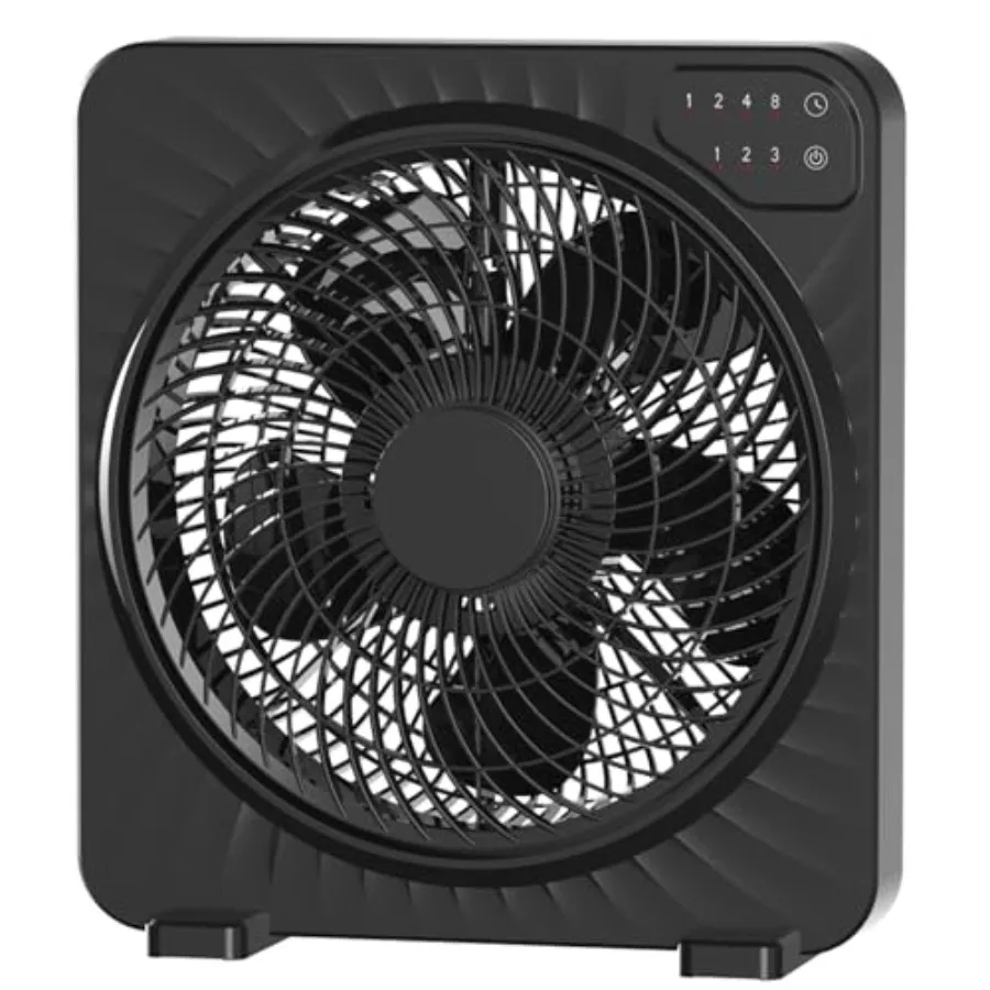 

13" Quiet Desk Fan with 3 Speeds, 5 Blades, Powerful Box Fan with Convenient Touch Control, 15h Timer, Portable Cooling Fan Tab
