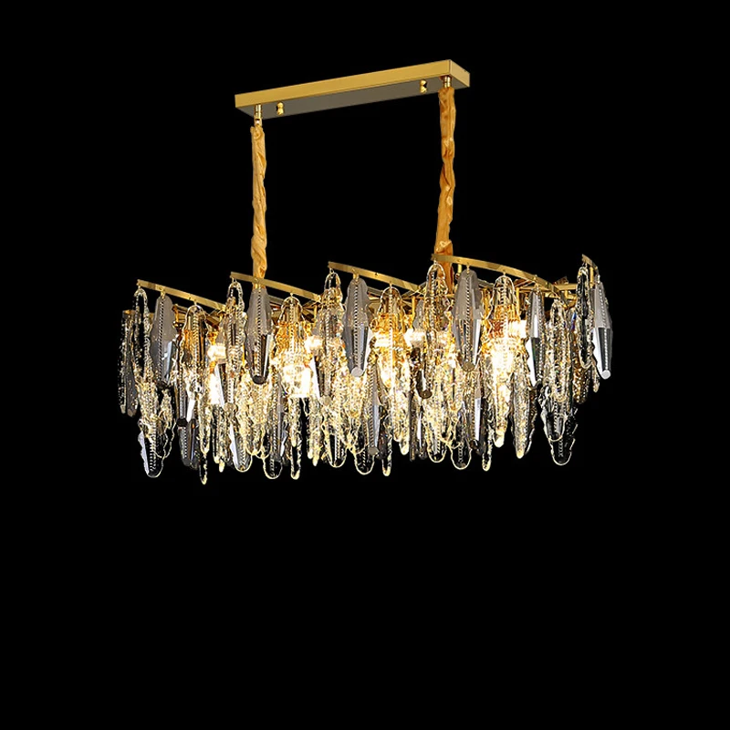 2025 Art Deco Crystal LED Chandelier - Dimmable Gold & Silver Pendant Light for Dining Room, Luxury Suspension Luminaire
