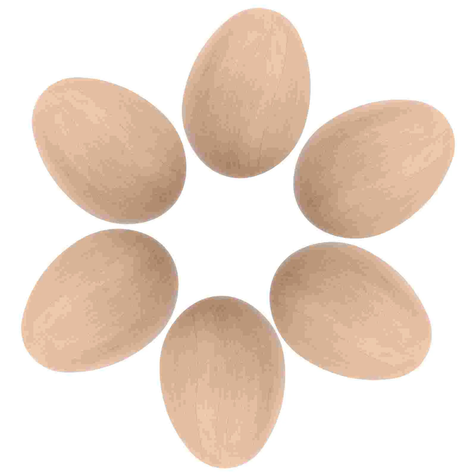 6 Pcs DIY Wood Crafts Fake Chicken Eggs Wooden Easter Creative for Imitation Small Blank