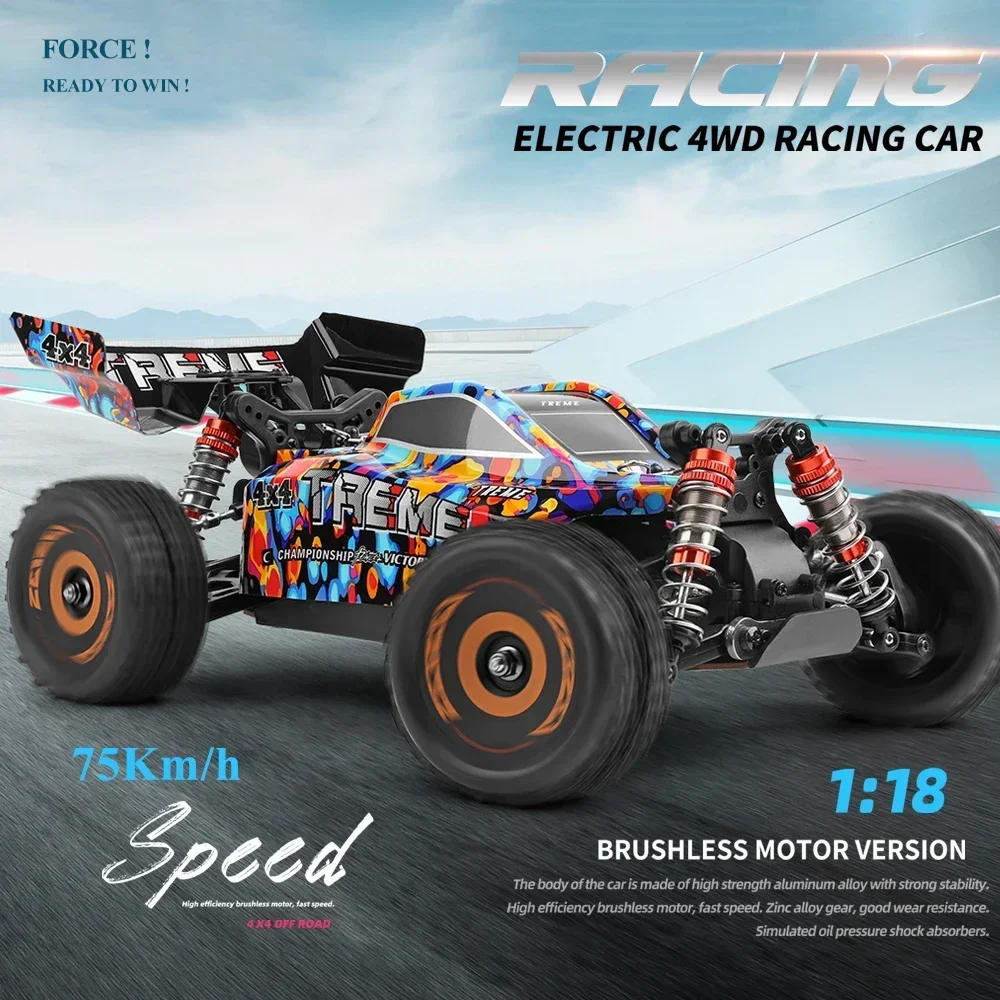 WLtoys 184016 75KM/H 2.4G RC Car Brushless 4WD Electric High Speed Off-Road Remote Control Drift Toys for Children Racing