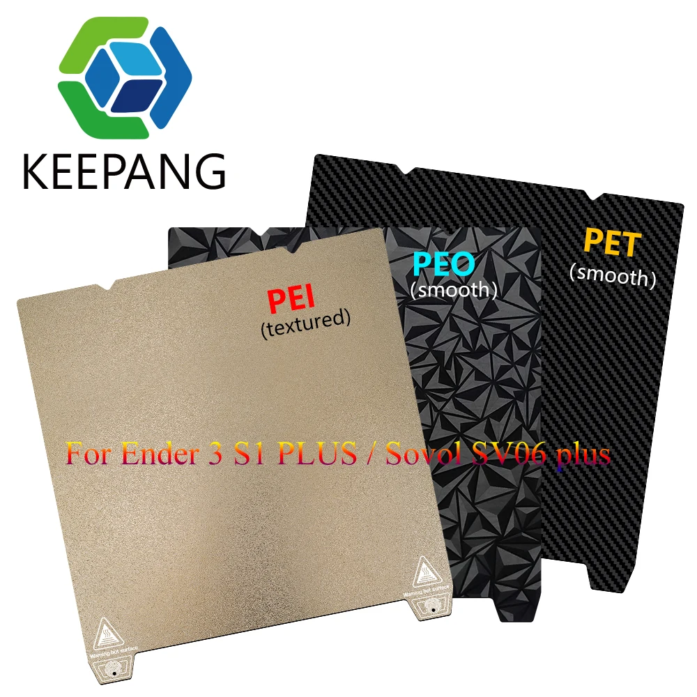 

For Ender 3 S1 Plus/S1pro Build Plate Double Side PEI/PEO/PET Spring Steel Sheet 310*315mm Heated Bed for Sovol sv06 Plus CR-10