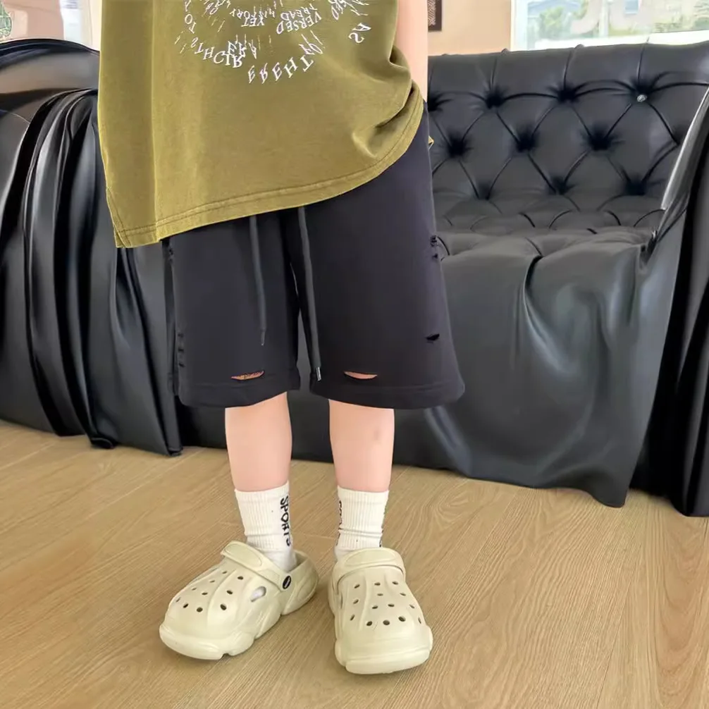 Boys Shorts 2024 Korean Style Summer New All Match Loose Casual Shorts Solid Color Simple Fashion Summer Children Pants