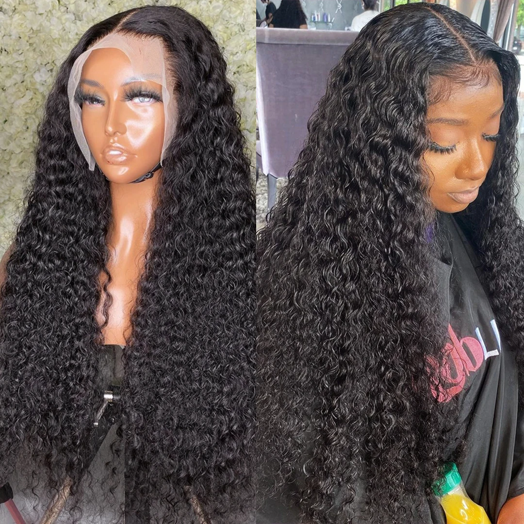 13x4 Water Wave Lace Front Wigs For Black Women Pre Plucked With Baby Hair Curly Human Hair Wigs Deep Wave Frontal Wigs 13x6 HD