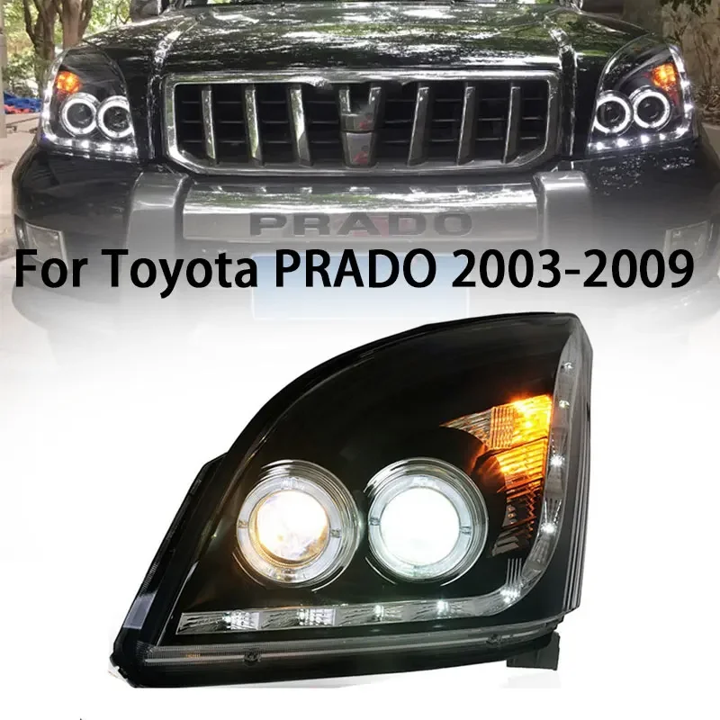 

Автомобильная фара DRL дневного света для Toyota Land Cruiser LC120 Prado FJ120 03-09 модифицированный светодиодный светильник «ангельский глаз» ксенон l