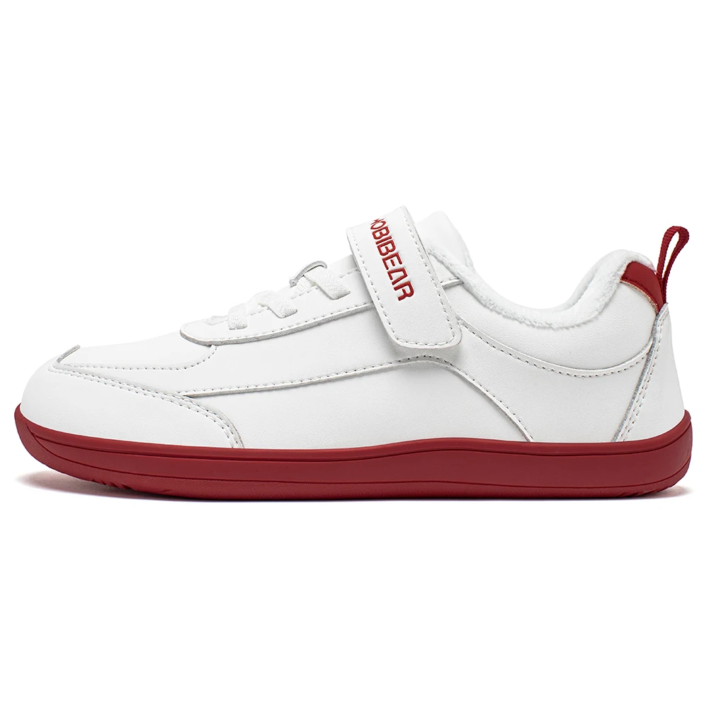 HOBIBEAR Kinder-Schuhe mit Kunstfell gefüttert, Barfußschuhe, Winter, breite Zehenbox, Kunstleder, Hakenschlaufenschuhe für große Kinder/Jungen und Mädchen – Detail 3