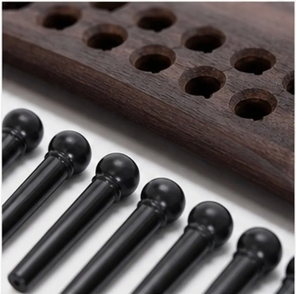 1Set Rosewood Acoustic Guitar Bridge with Saddle Nut and 6 Bridge Pins 12 String Guitar Upgrade Kit Enhanced Tone Durability