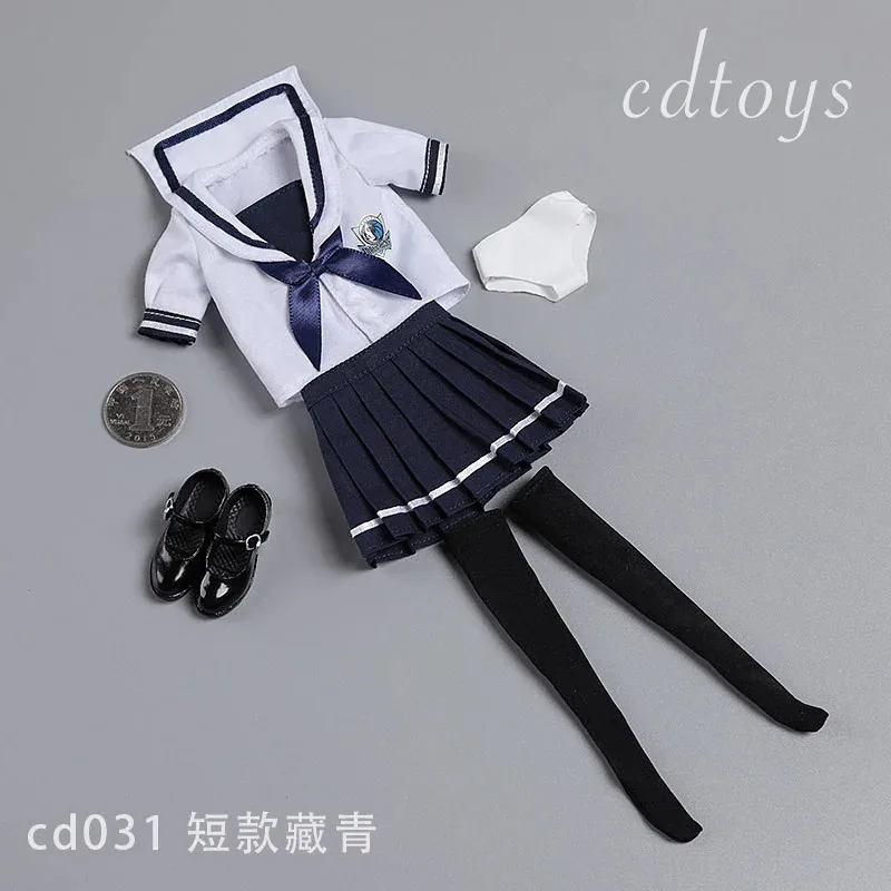 CDtoys CD031 1/6 أنثى الجندي بحار دعوى طالب زي مدرسي J-K تنورة طويلة/قميص نمطين لجسم عمل الشكل 12 بوصة