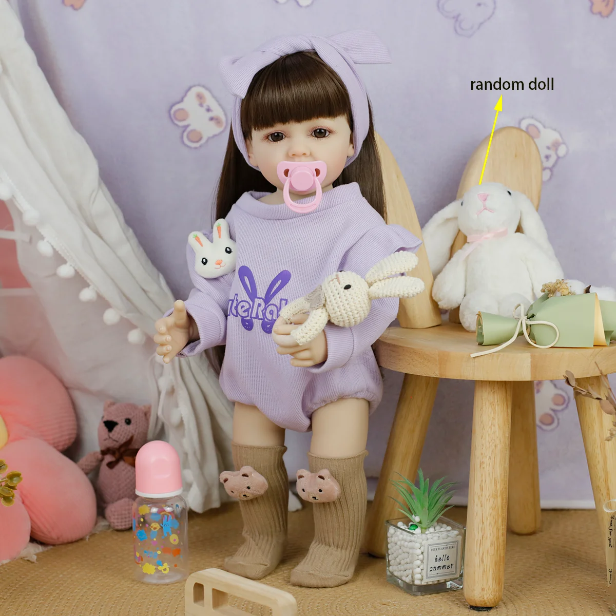 

Lifelike Reborn Princess Dolls Realistic Full Silicone Baby Bebe Vinyl 55CM Newborn Girl Doll Princess Girls Christmas Gift