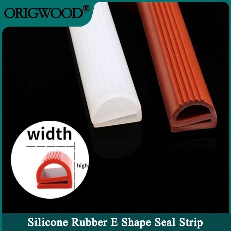 

1/3m Silicone E Shape Rubber Sealing Strip White/Red E-shaped E-strip High Temperature Oven Seal door seal foam