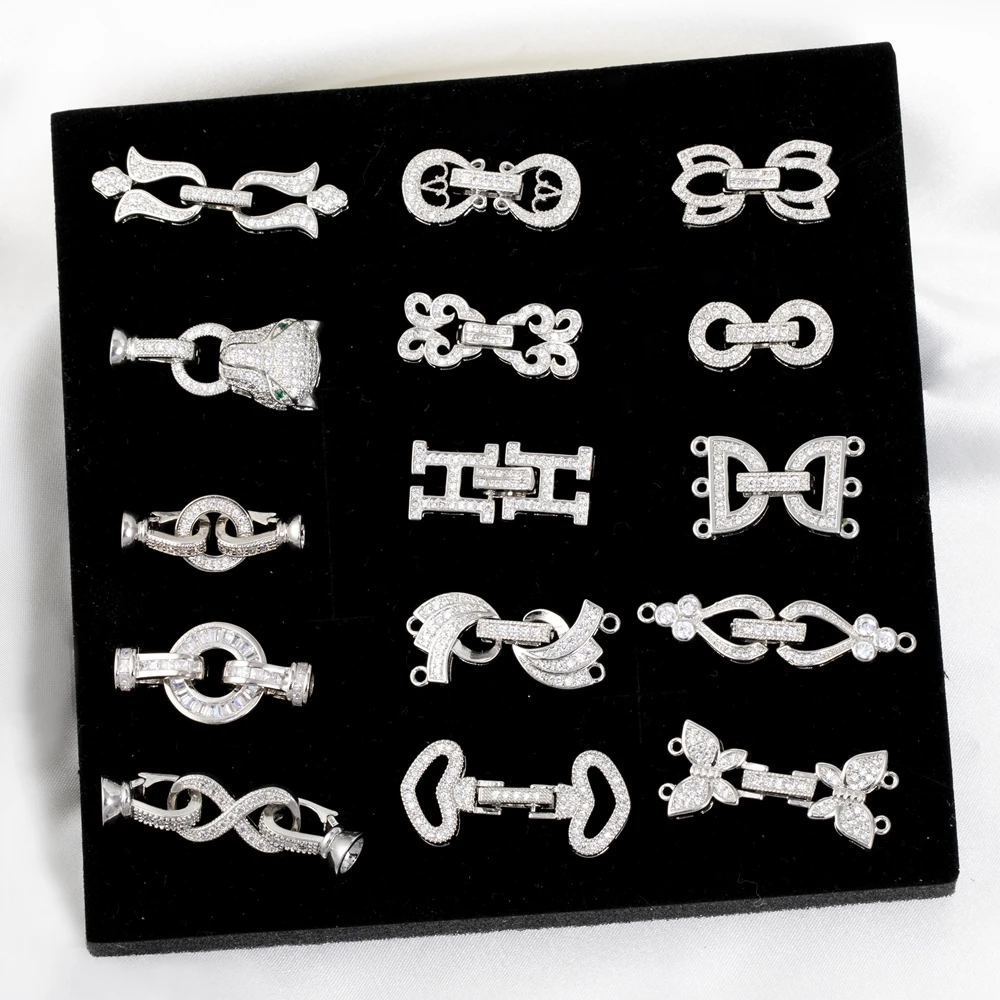 

Juya Handmade Gold Silver Plated Decoration Accessories Fastener Closure Clasps Lock For DIY Needlework Gem Pearl Jewelry Making