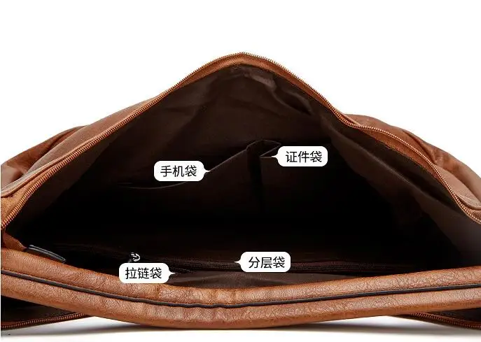 New Soft Leather Large Tote Bag Fashion Vintage Female Bag Large-Capacity Messenger Bag Female Handbag