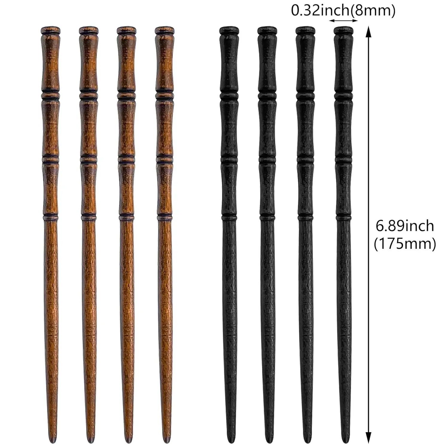 12 Pcs Vintage Wood Hair Sticks Bamboo Shape Hair Chopsticks Japanese Chinese Hairpin Decorative Retro Hair Forks Hanfu Pins Bun