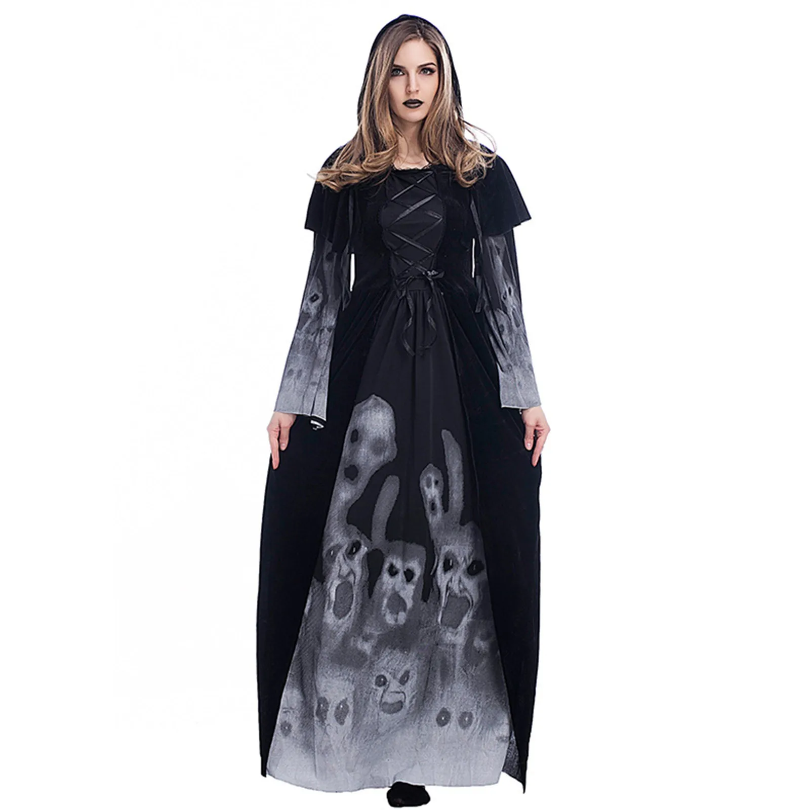 Vestido de novia fantasma de Halloween para mujer, disfraz de bruja para adulto, vestido de vampiro, fantasma de la muerte, cadáver de zombi muerto, vestido elegante para fiesta de Cosplay