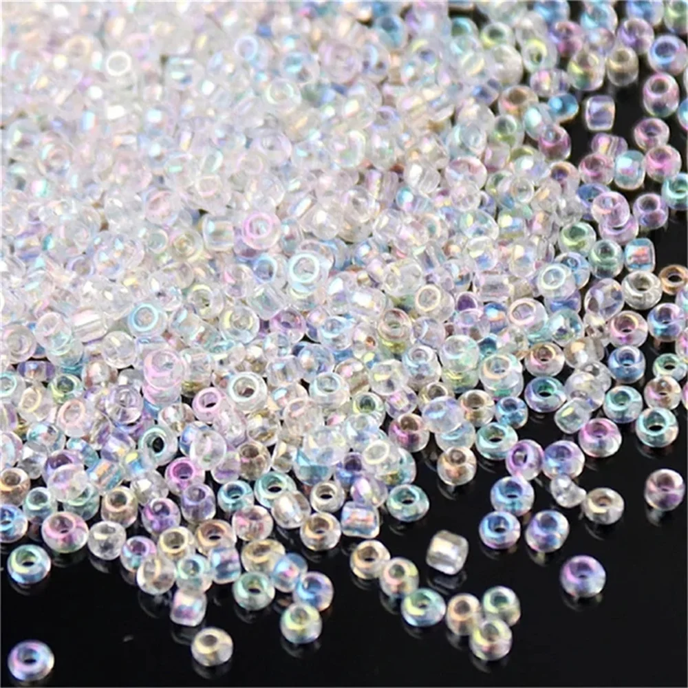 White Series Czech Glass Seedbeads Multi Size 1.5mm 2mm 3mm 4mm Round Spacer Beads For DIY Jewelry Making Garments Accessories