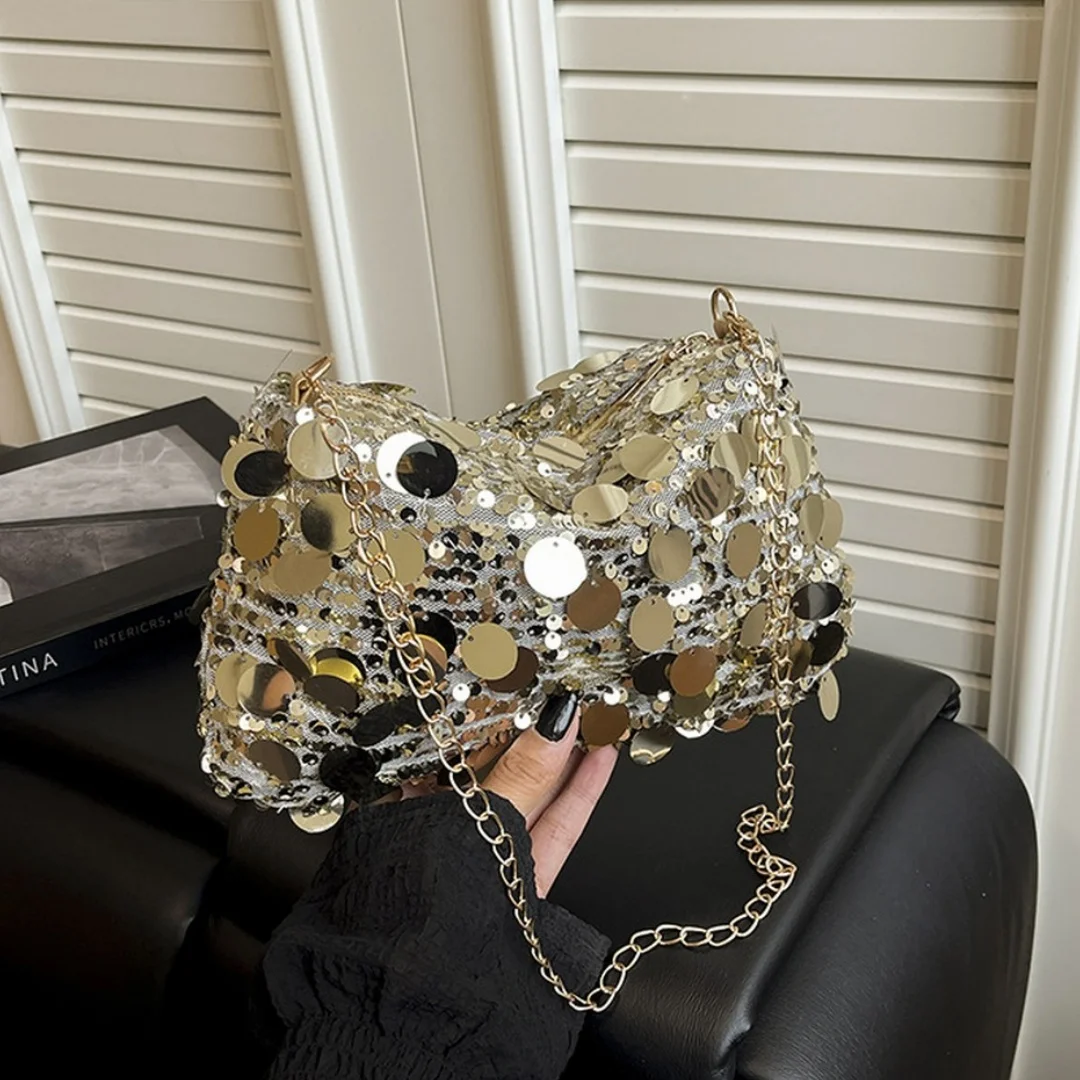 Evening Clutch Glitter Sequins Party Purse Party Carry Shiny Sequin Bag Luxury Vintage Mini Purse Ladies Cocktail Handbag
