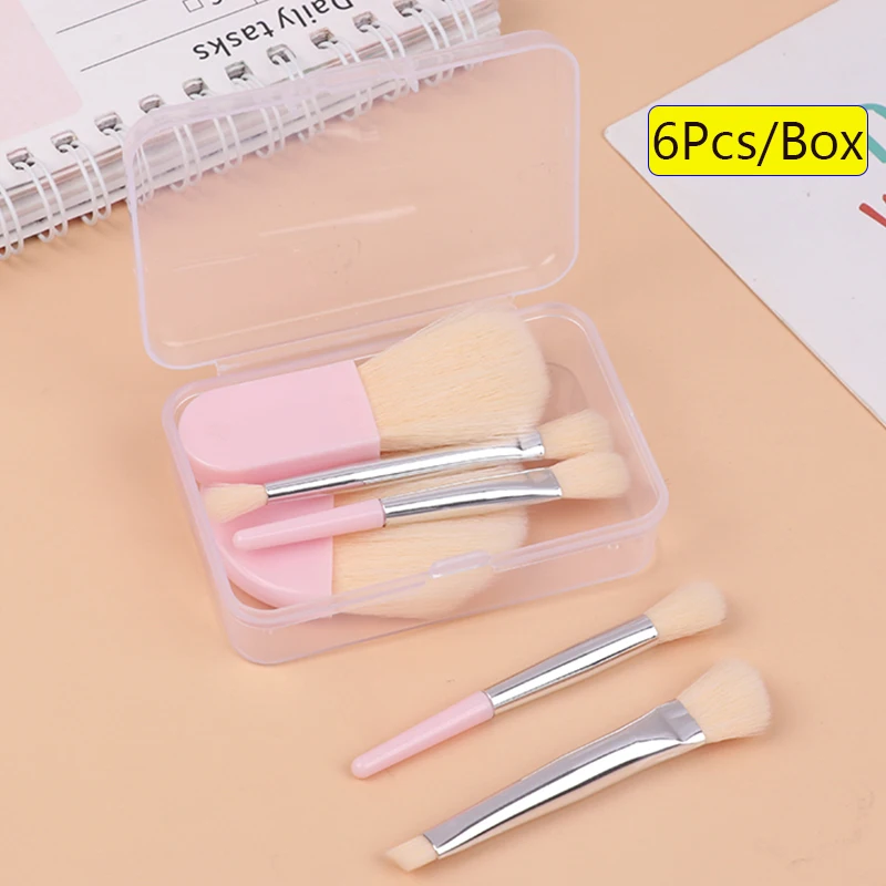 1세트 미니 여행용 메이크업 브러쉬 세트 부드러운 컨실러 브러쉬 뷰티 파운데이션 아이섀도우 도구 속눈썹 브러쉬 화장품 도구 박스 포함