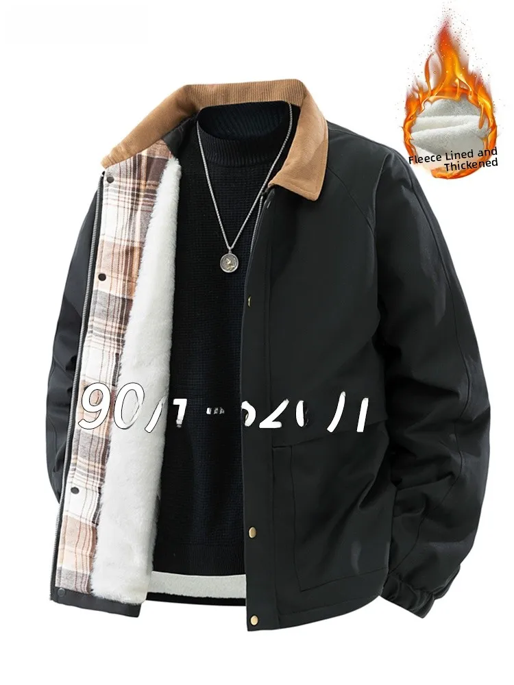 

Мужская утепленная хлопковая куртка на флисовой подкладке, свободного кроя, теплая зимняя куртка большого размера, морозостойкая, для работы, модная, на молнии