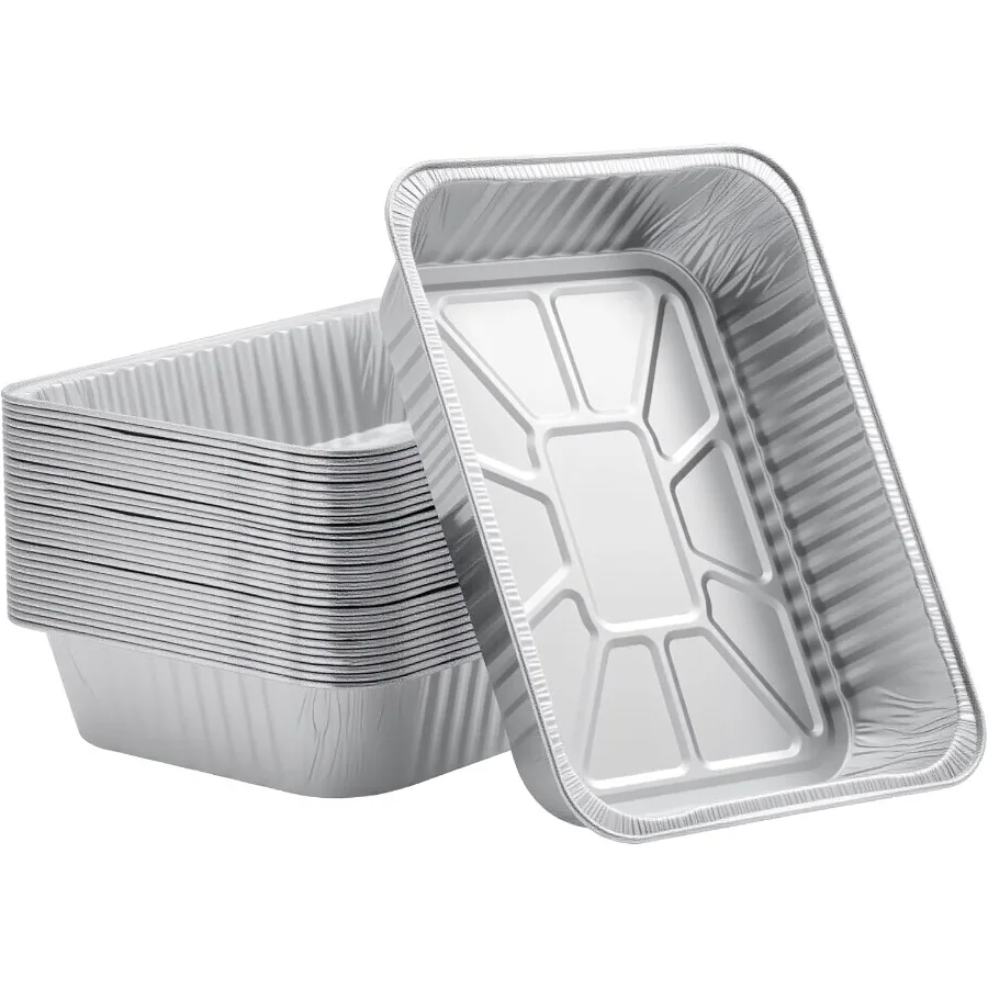 

Disposable Aluminum Foil Pan, Family Size Baking Container, Deep Rectangular,9×13 Half Size,Tin Pans for Roasting (30 Pack)