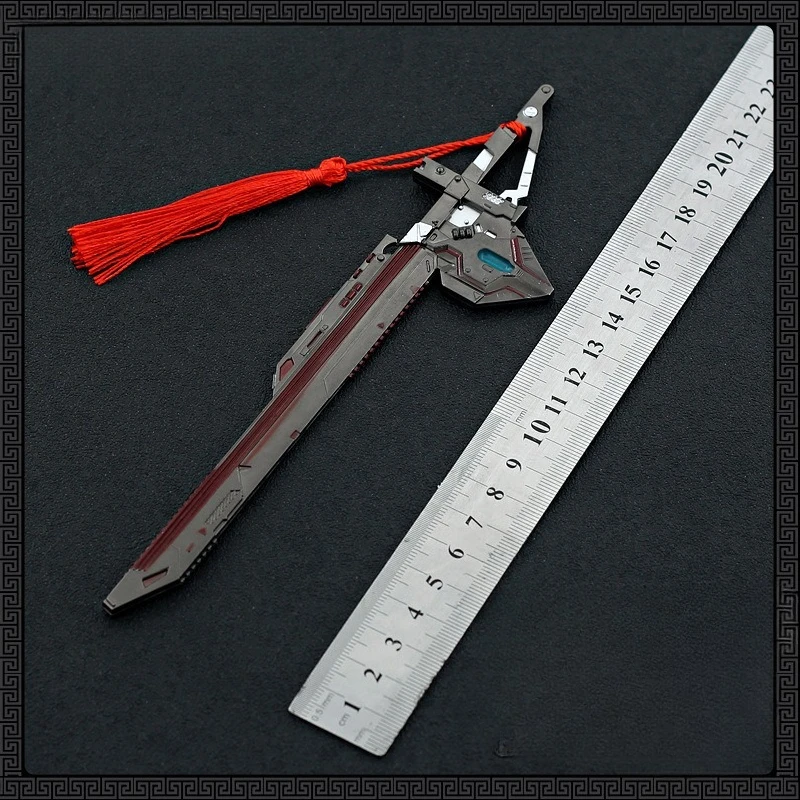 22cm/8.66in Swallowed Star Anime Peripheral Hong Blood Shadow Sword Metal Weapon Model Anime Toy Sword Desktop Ornament Boy Gift