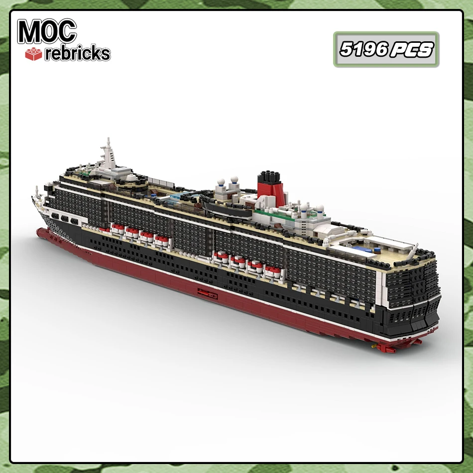 MOC-113635 Queen Victoria Classic Building Blocks Passenger Ship Model Assembly Advaned Bricks Toy Children's Collectible Gift