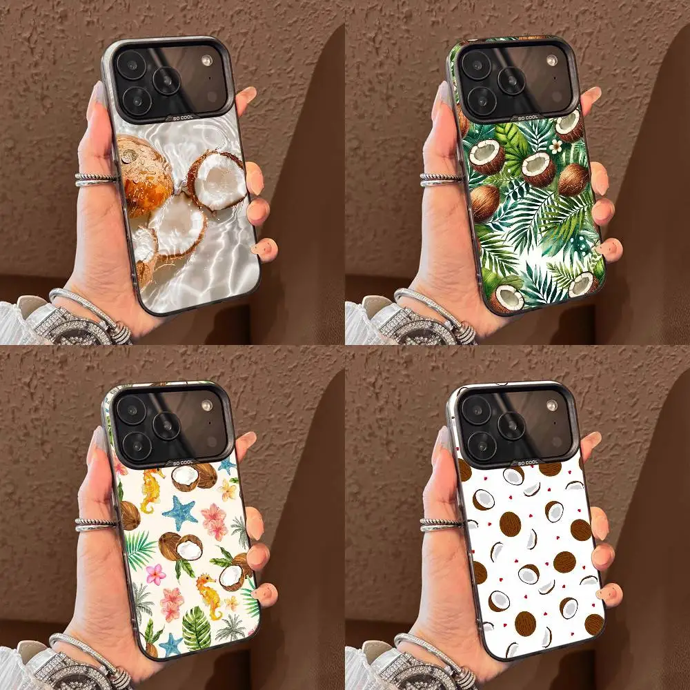 

Coconut Meat Beach Phone Case For iPhone 17,16,15,14,13,12,11,Pro,Max,Plus,E,Air,Mini Black Tpu Cover