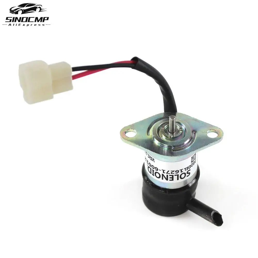 

12V Stop Solenoid 16271-60012 16271-60010 052600-4151 For Kubota D1105 Engine Denso Kx41h Bx2200d Bx23d Excavators Parts