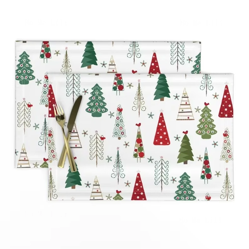 Christmas Placemat Scandinavian Refined Star Vintage Bird Table Mat