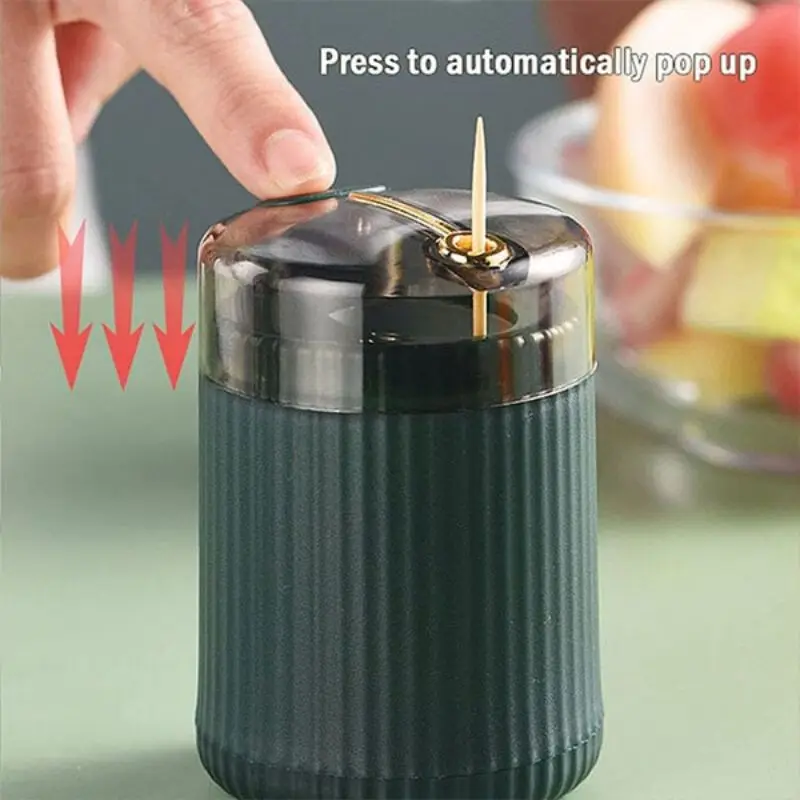 Pop-up Automatic Toothpick Dispenser Push Button Toothpick Holder Convenient Toothpick Organizer Creative Toothpick Jar
