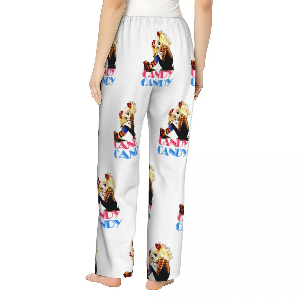 Pantalones de pijama con logotipo de caramelo personalizado para mujer, ropa de dormir de Anime de Manga, pantalones de dormir elásticos con bolsillos