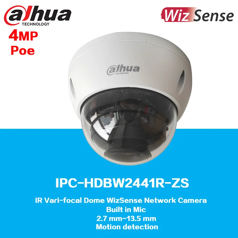 Dahua IPC-HDBW2441R-ZS 4MP IR Vari-focal Dome WizSense Network Camera, Support Built -in MIC, Motion Detection