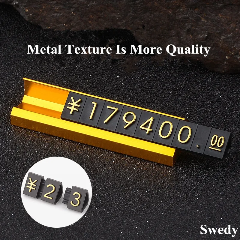 High Quality Jewelry Store Metal Base Pricing Cubes Tag Display Stand Plastic Price Number Sign Holder Stand