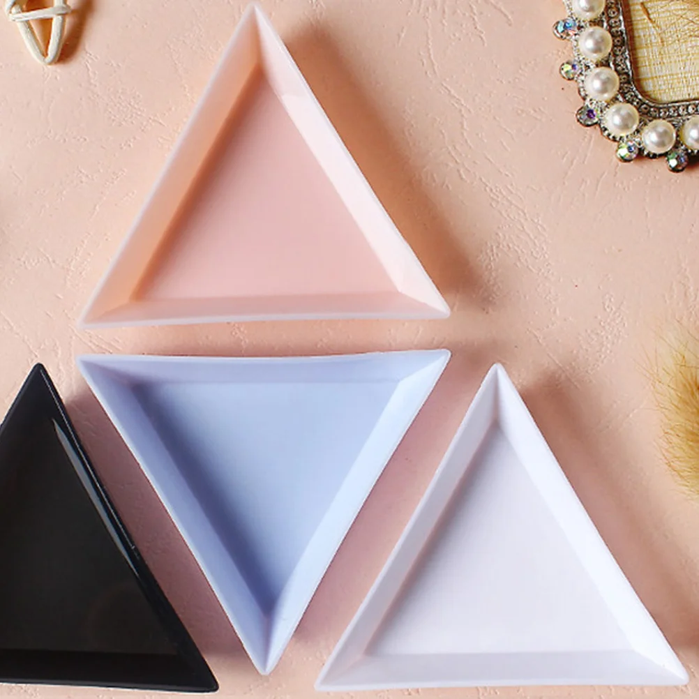 Plateaux de rangement triangulaires pour manucure, 80 pièces, durables, petite taille, outils de grande capacité pour technicien d'ongles, accessoires de manucure